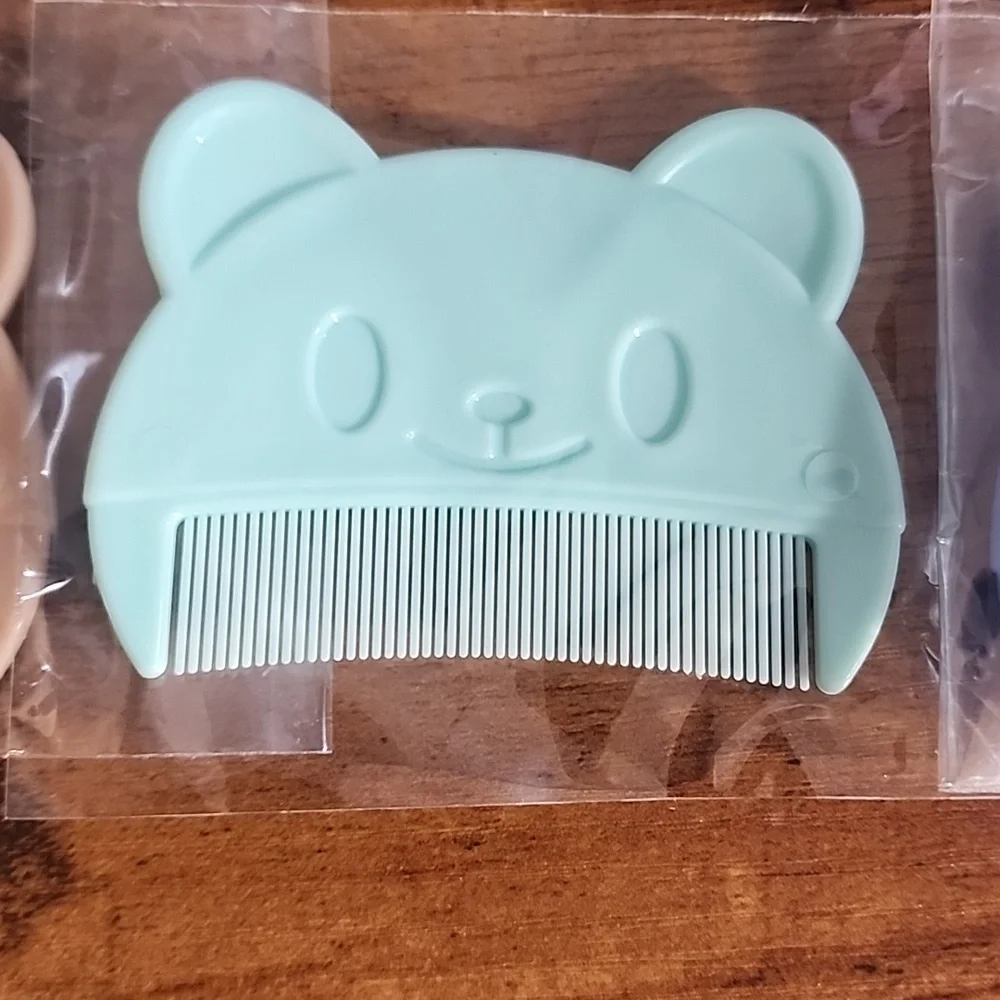 Cute 3pcs Bear-Shaped Soft Baby Scalp Combs/brush Massage Brush For Newborn To